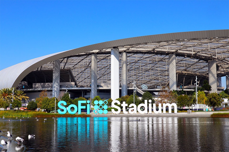 SoFi Stadium lake front