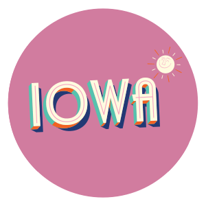 Pink Iowa stamp
