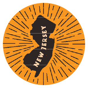 orange illustration of shape of new jersey