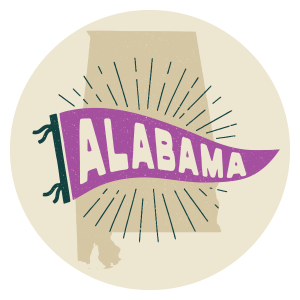 Brown illustration Alabama state